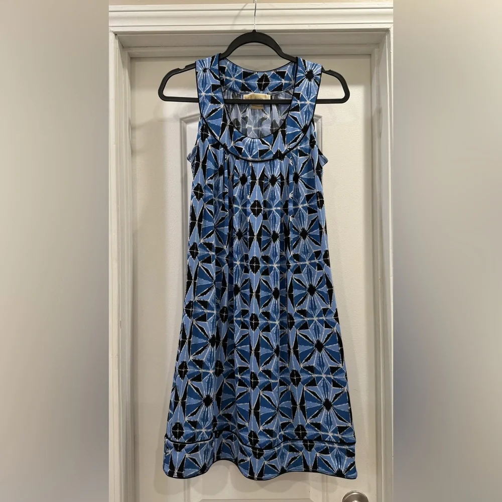 MICHAEL Michael Kors Blue and Black Geometric Midi Dress Size XS - Picture 2 of 7